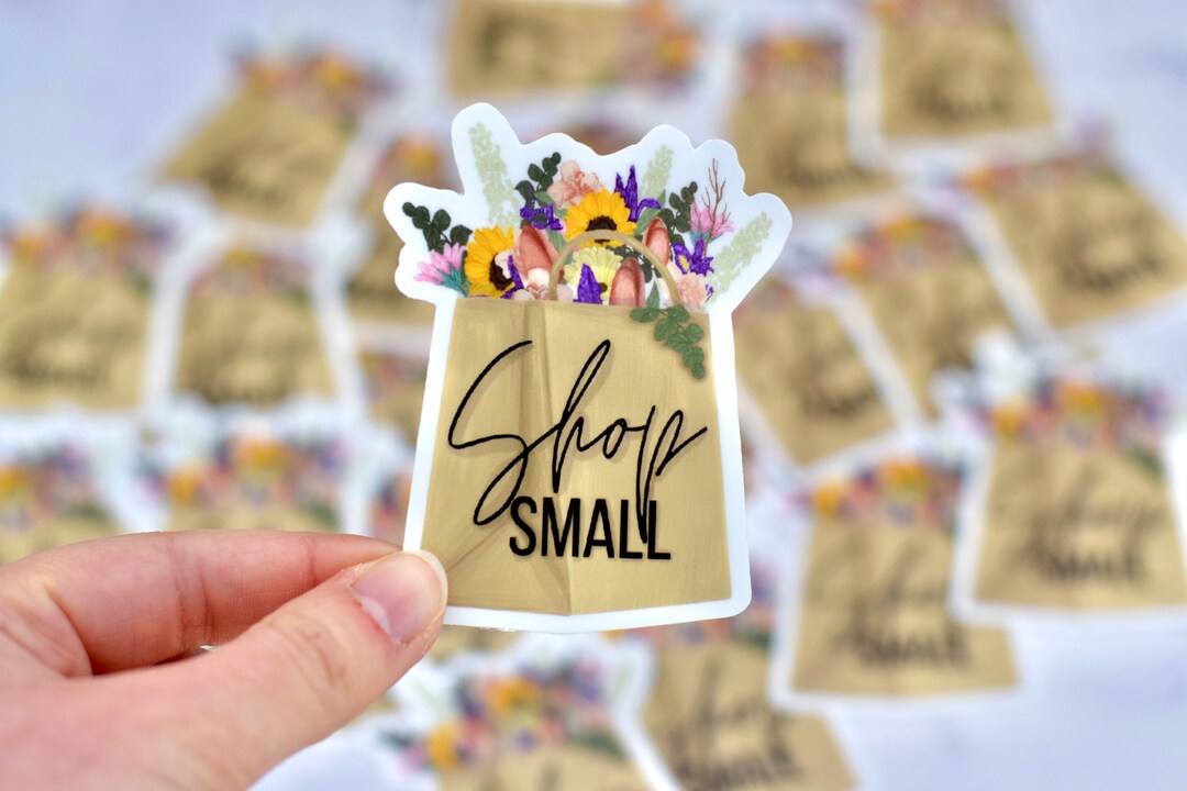 Shop Small Sticker Shop Small Sticker, Business Stickers, Business Supplies, Shopping Bag ...