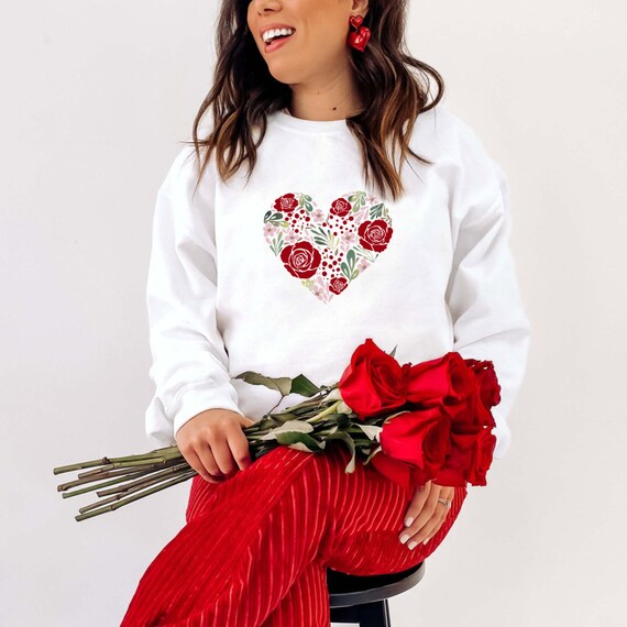 Flower Heart T-shirt, Love Shirt, Botanical Design, Floral