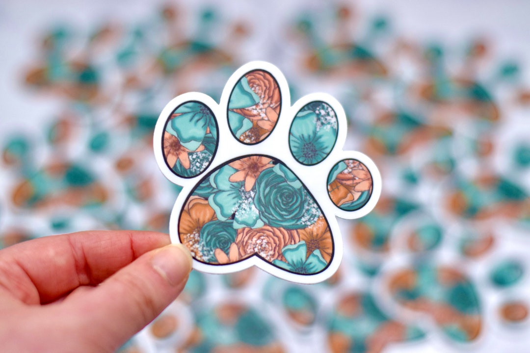 Paw Print Sticker, Cute Waterproof Sticker, 3x3in. - Etsy