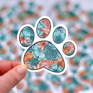 Paw Print Sticker, Cute Waterproof Sticker, 3x3in.