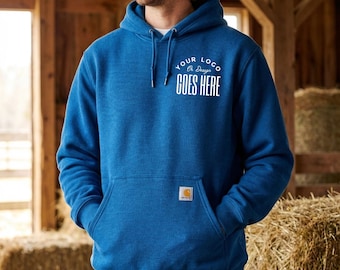 Custom Carhartt Rain Defender Heavyweight Hoodie, DTF Printed Logo Work Hoodie, Water-Repellent Sweatshirt, Personalized Company Gear