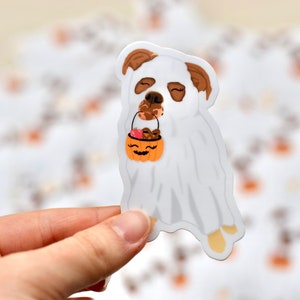 Ghost Sticker, Waterproof Stickers, Bulldog Sticker, Laptop Stickers, Planner Sticker, Cute Stickers