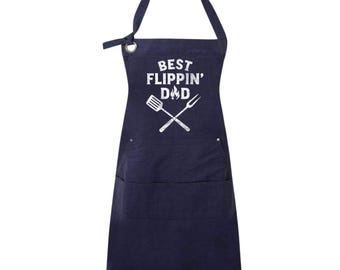 Best Flippin' Dad Apron, Funny BBQ Grilling Apron, Fathers Day Gift, Grill Master Apron, Cooking Apron for Dad