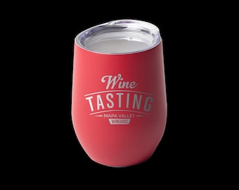 Custom 12oz Stemless Wine Glass, Personalized Wine Glass, Bridesmaid Gift, Wedding Party Favor, Engraved Wine Glass, Custom Drinkware