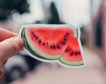 Watermelon Slice Sticker, Fruit Decal Sticker, Summer Vinyl Sticker, Cute Watermelon Sticker, Food Sticker, Aesthetic Fruit Sticker
