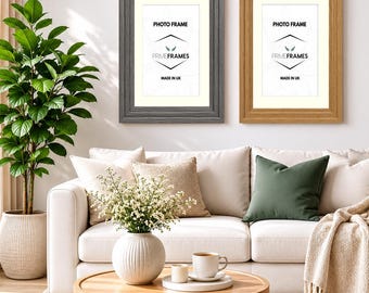 Photo Frame with Ivory Mount Picture Poster Frame Document Frames Modern Home Decor Wall Art Anniversary Gifts Christmas Gifts