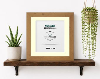 Square Picture Frame with Ivory Mount Various Colours & Sizes Photo Poster Frame Modern Wall Art Dispaly Wedding Gifts  Anniversary Gifts
