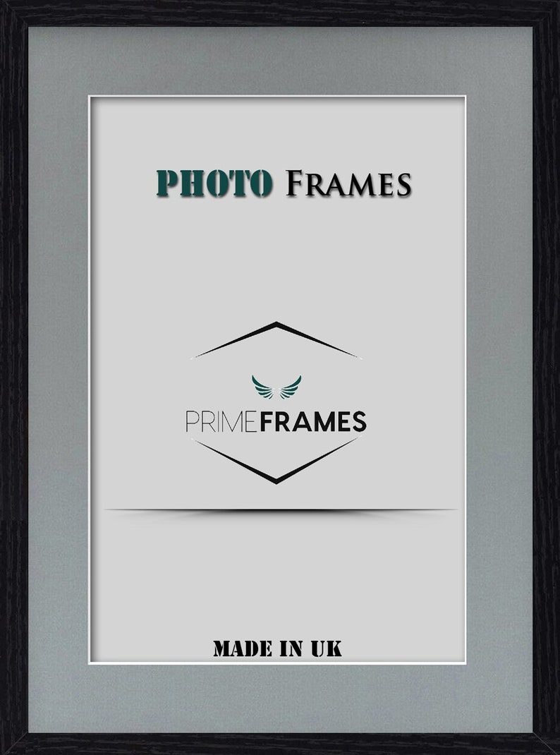 Handmade Black Picture Frame With Mounts Black/white/grey/ivory/blue