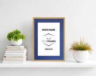Handmade Thin Oak Picture Frame with Mounts A1-A5 Poster Photo Frame Certificate Frames  Wall Hanging Christmas Gift Free & Fast Delivery