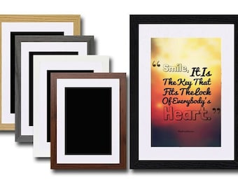 Wood Effect Photo Frame with White Mount: A2 A3 A4