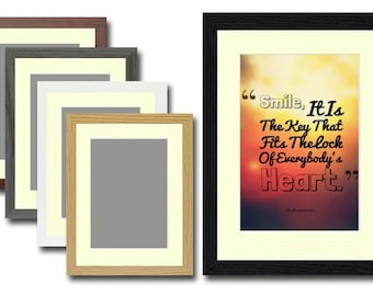 Wood Effect Photo Frame with Ivory Mount: A2 A3 A4