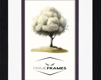 Handmade Black Wood Photo Frame with Double Mount & Plastic Glass