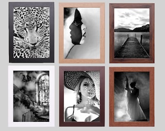 MDF Photo Frame: All Sizes, Black, Oak, Mahogany, White