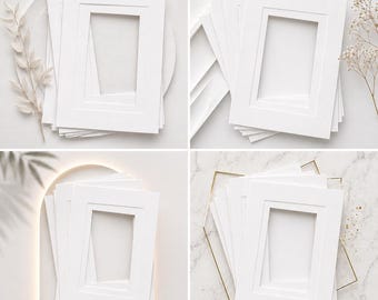 Bevel Cut White Mount Board: Picture Frame Mats, Acid-Free (4/8/12/24 Pack)