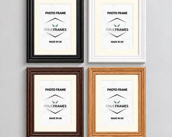 Swept MDF Wood A1-A5 Black Oak White Photo Picture Frame With Ivory Mount Portrait/Landscape Wall Art Poster Frame Home Decor