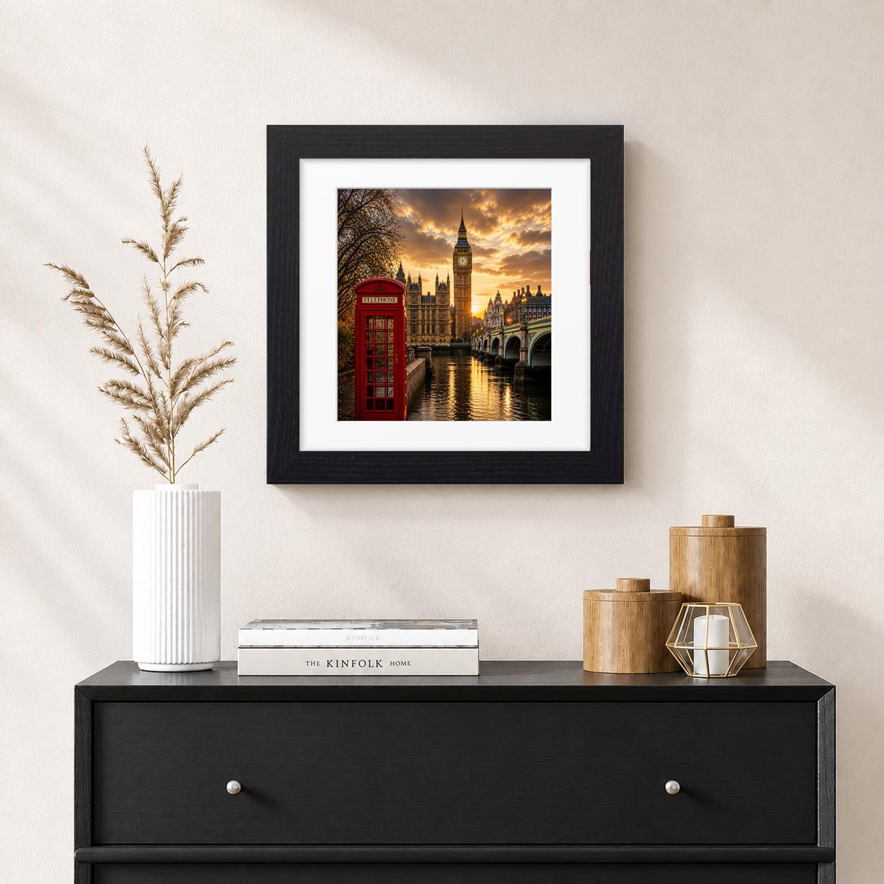 Handmade Square Photo Frame Picture Poster Frame With White Mount