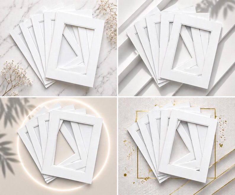 Bevel Cut White Mount Board: Picture Frame Mats, Acid-Free (4/8/12/24 Pack) image 2