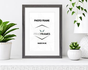 Picture Frame with White Mount Black Oak Grey Photo Poster Frames A1 A2 A3 A4 Landscape Portrait Wall Art Gifts for Him Gifts for Her