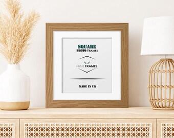 MDF Wood Effect Square Photo Frame Black White Oak Picture Frames with Different Mounts A1-A5 Poster Frame Gallery Wall Art Christmas Gifts