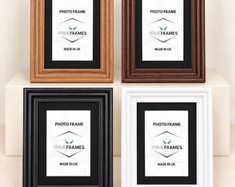 Modern Swept A1-A5 Black Oak Dark Oak Photo Frame With Black Mount Wall Art Display MDF Wood Graduation Poster Picture Frame Specail Gift