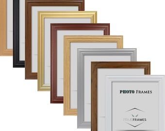 Antique Style Wooden Photo Poster Picture Certificate  Frame: 9 Colours, Wall Mounting