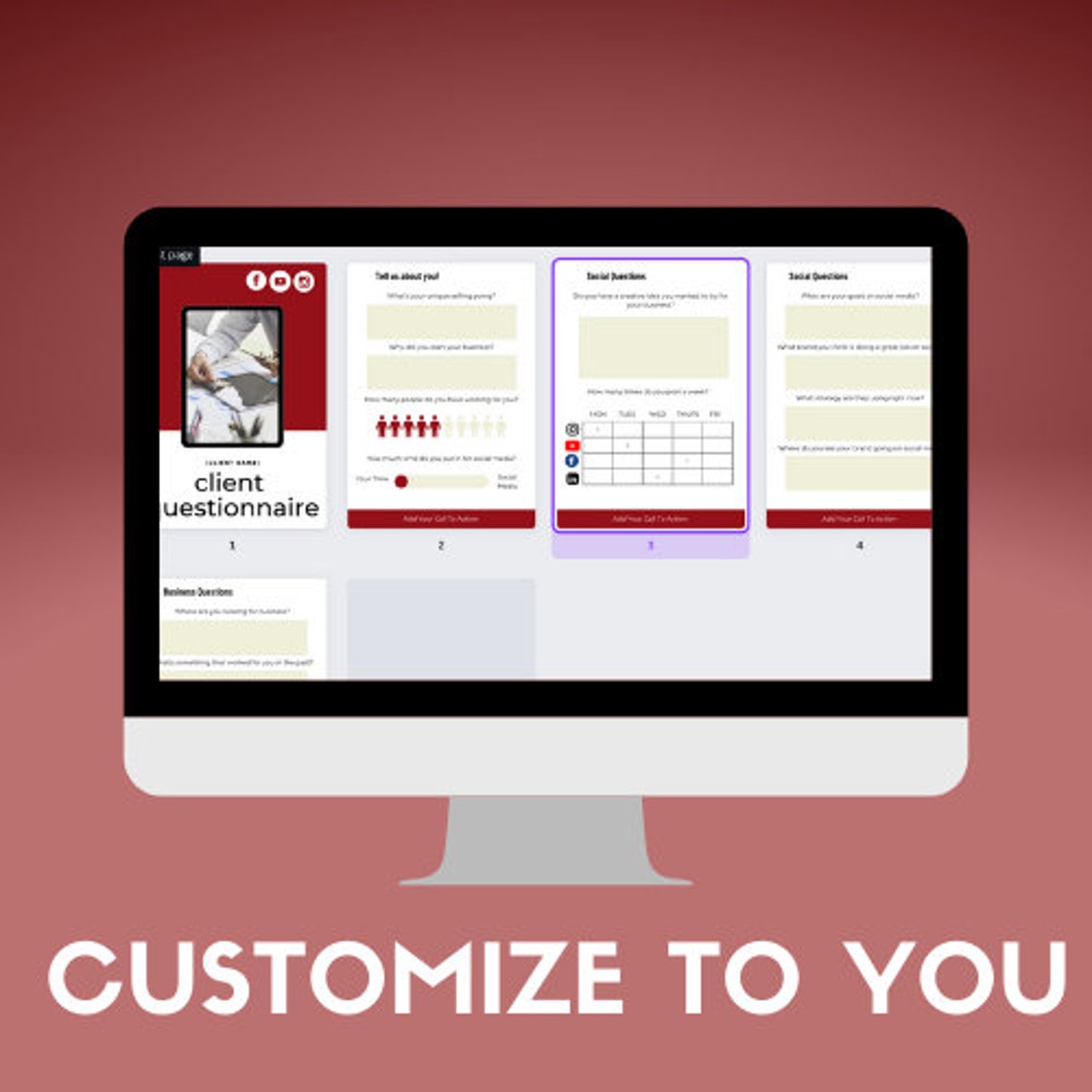 Client Questionnaire Canva Templatesocial Media Etsy