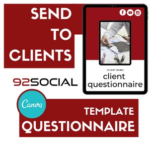 Client Questionnaire Canva Template|Social Media Manager|Social Media Client Questionnaire|Discovery Call Template|Client Questionnaire| SMM