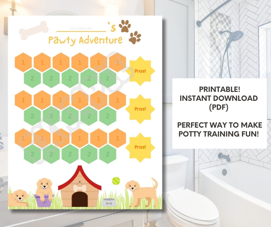 Potty Training Chart Printable Toilet Training Game Etsy