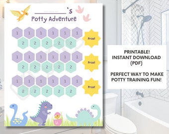 Potty Training Chart - Toilet Training Kids Activity - Instant Download