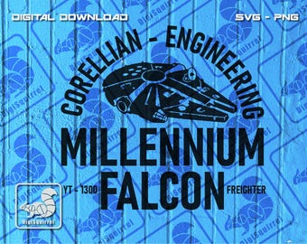 Millennium Falcon SVG PNG: Corellian Engineering (Digital Download)