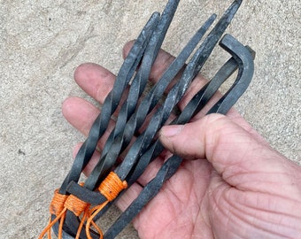 Hand Forged Tent Stakes,  Black-Twisted and Tuff as nails!