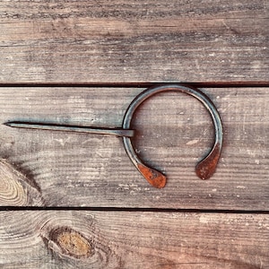Hand-forged cloak pin, HEAVY-DUTY, Viking jewelry, Celtic pin, shawl pin, scarf pin, Celtic brooch, brooch, blacksmith made.