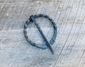 Hand forged brooch, Penannular brooch, Viking pin, celtic pin, cloak pin, shawl pin, scarf pin, celtic brooch, brooch, blacksmith made