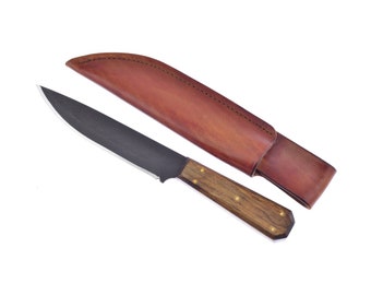 American Trade Knife: Skinner Style with Handcrafted Pecan Wood Handle, Made in the USA