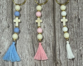 10pc Cross Keychain Baptism Favor | llavero para Bautizo | Baptism | Christening | Favor | Keychain