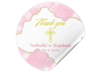 Baptism Sticker Favors/ Baptism Labels/ Tags