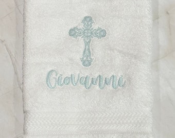 Personalized Embroidery Baptism Towel |Embroidery Christening Towel | Baptism Personalized religious gift | Bautizo