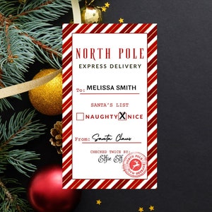 Printable North Pole Express Delivery Tag Template, Editable Christmas From Santa Tags