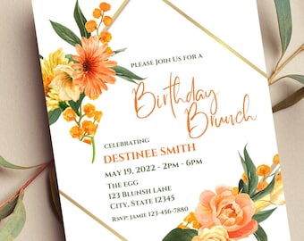 Birthday Brunch Invite Template Birthday Invitation Birthday - Etsy
