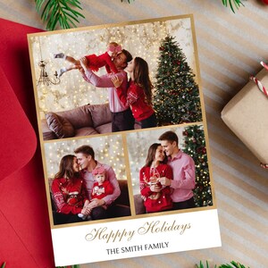 Christmas Photo Card Template, Editable Christmas Card, Printable, Instant Download