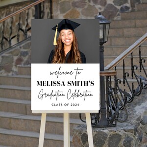 Editable Graduation Welcome Sign Template with Photo, Printable Instant Download