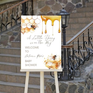 Editable A Little Honey is on the Way Baby Shower Welcome Sign, Honey, Bee Baby Shower, Printable Instant Download