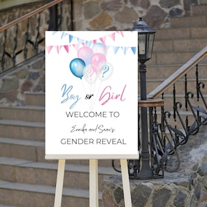 Editable Gender Reveal Welcome Sign, Baby Shower Welcome Poster, Printable Instant Download