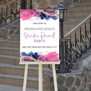Editable Gender Reveal Welcome Sign, Baby Shower, Printable Instant Download