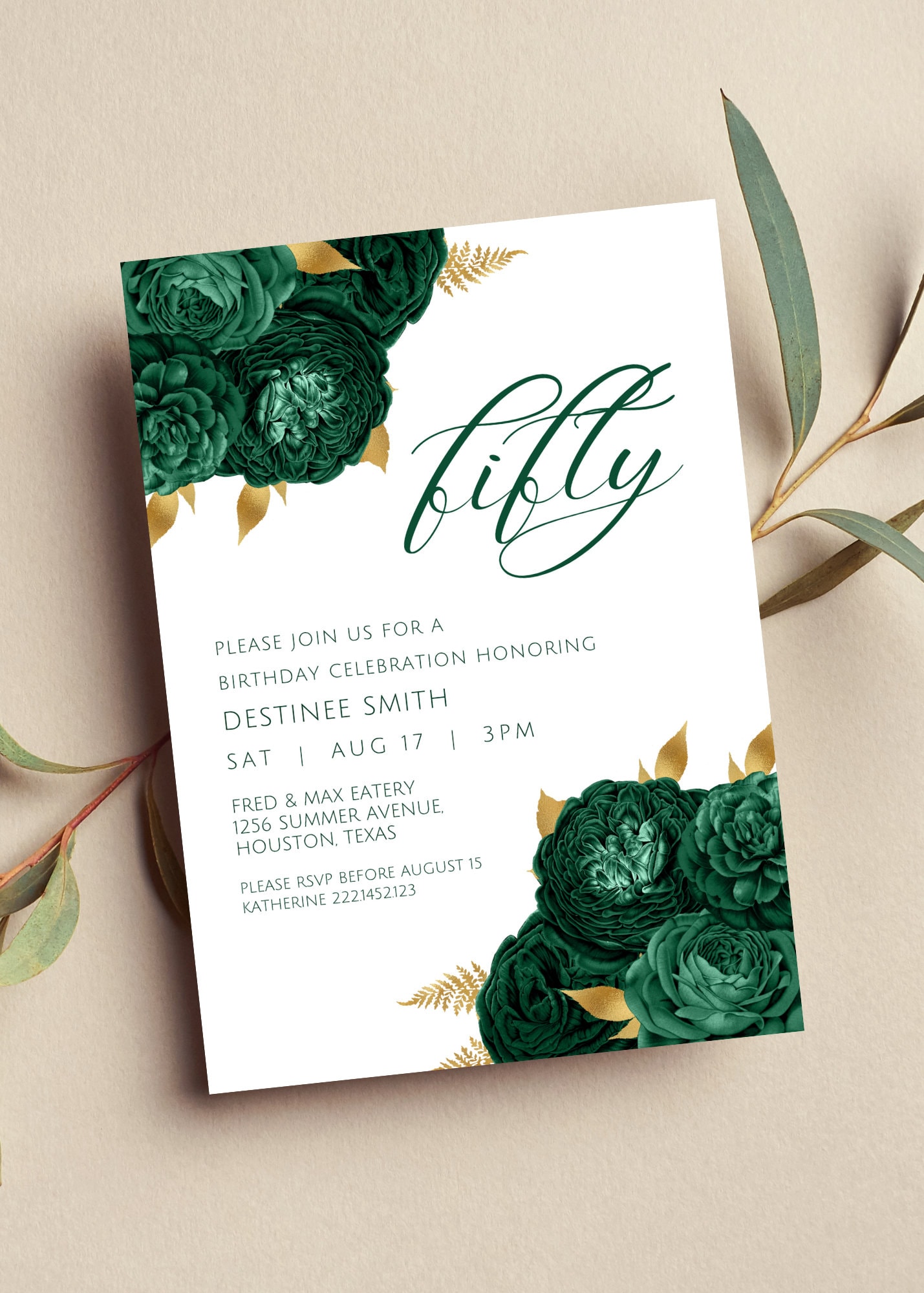 Emerald green and gold wedding invitation indy bee crafts lupon gov ph