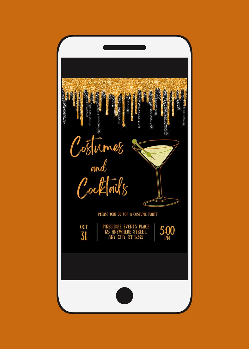 Editable Costumes and Cocktails Invitation Adult Halloween - Etsy