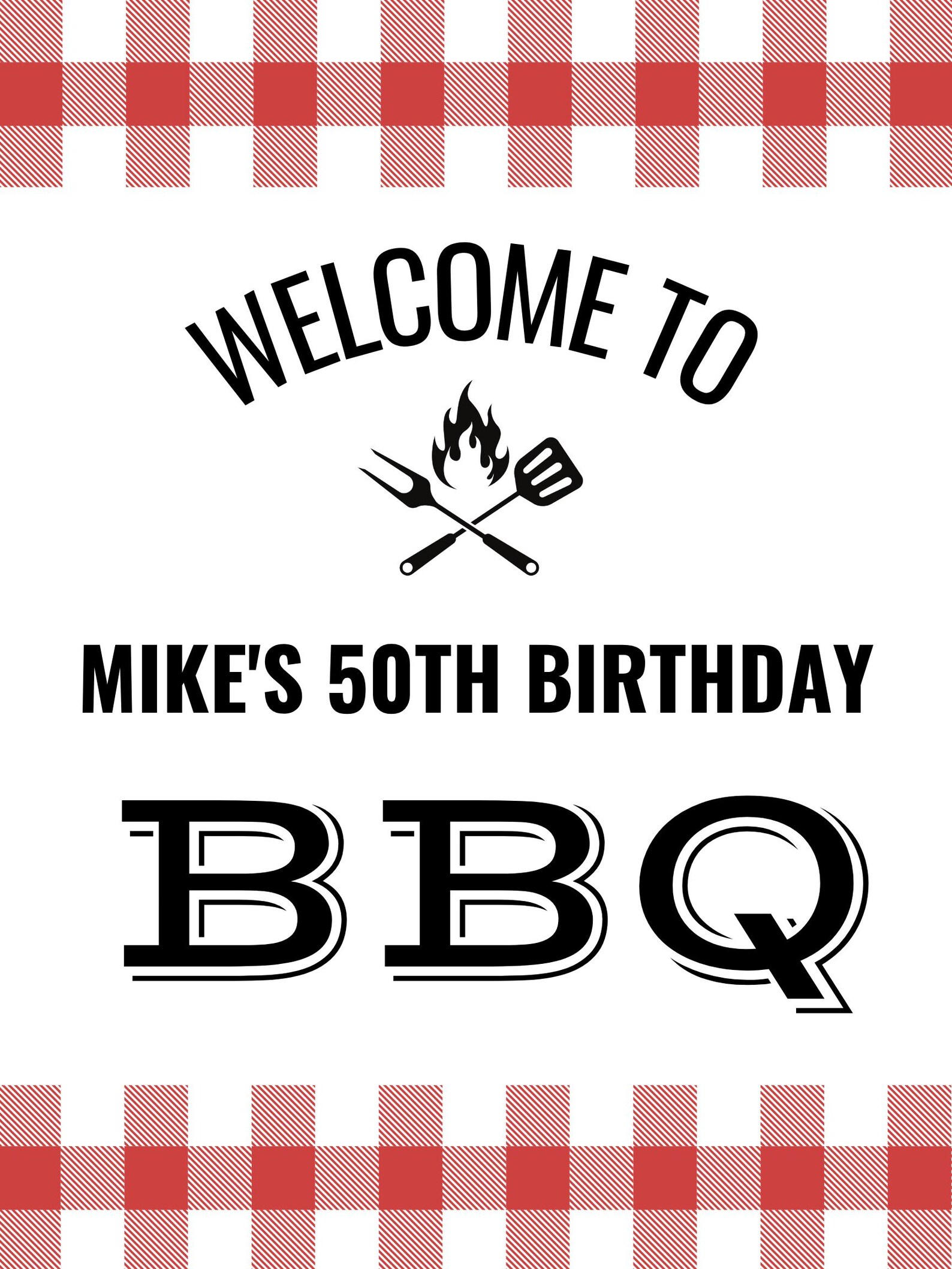 Editable Birthday BBQ Welcome Sign, Printable Backyard Cookout Sign ...
