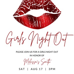 Editable Girls Night Out Invitation Template, Printable Party Invite ...