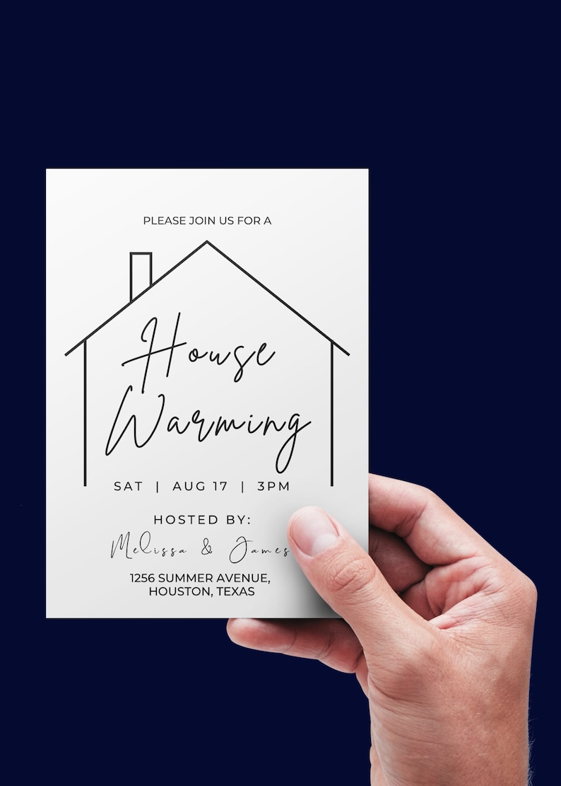 Editable House Warming Invitation, House Warming Party, Modern, Minimalist, Printable or Text Invite image 2