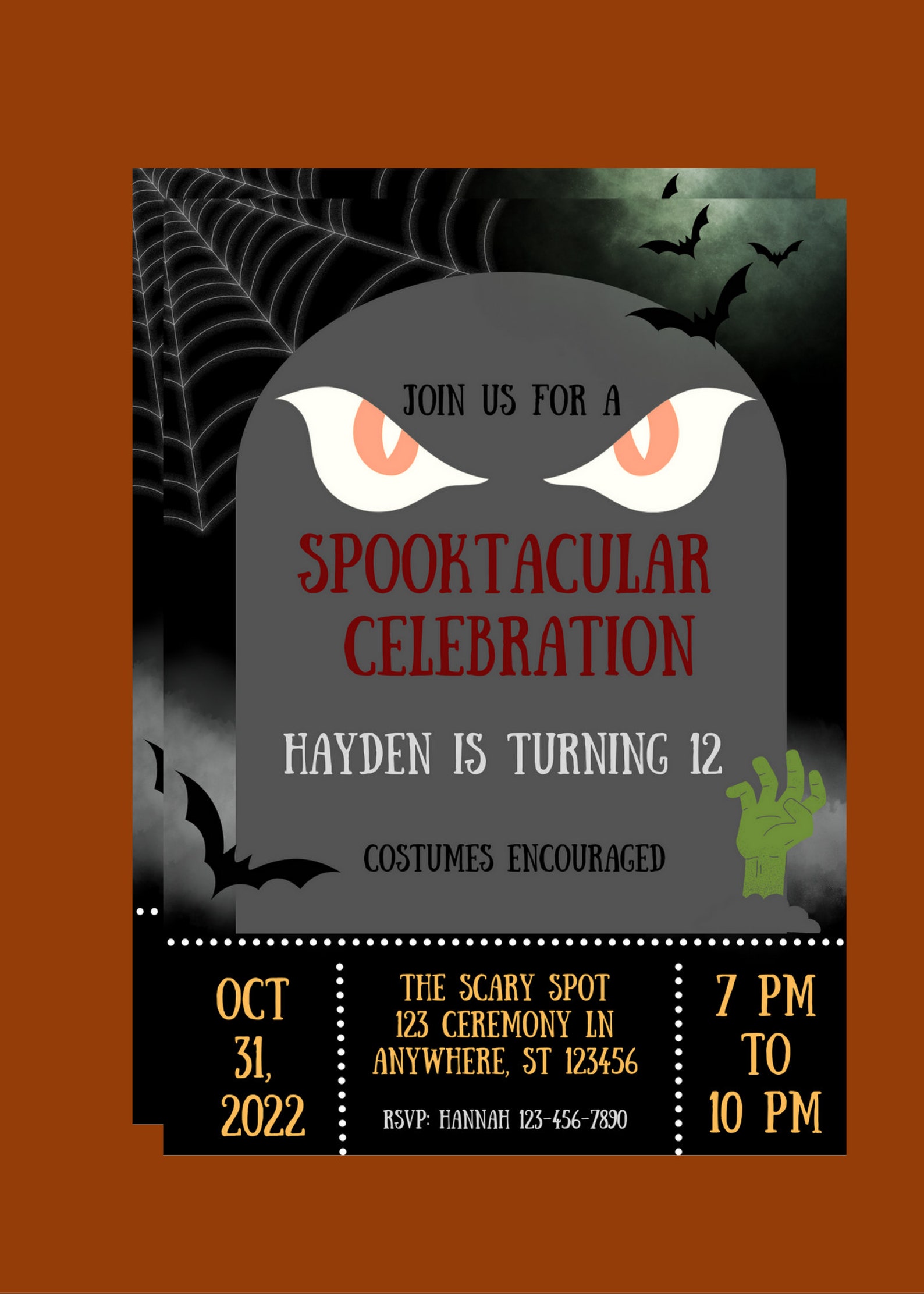 Editable Halloween Birthday Invitation Spooktacular - Etsy